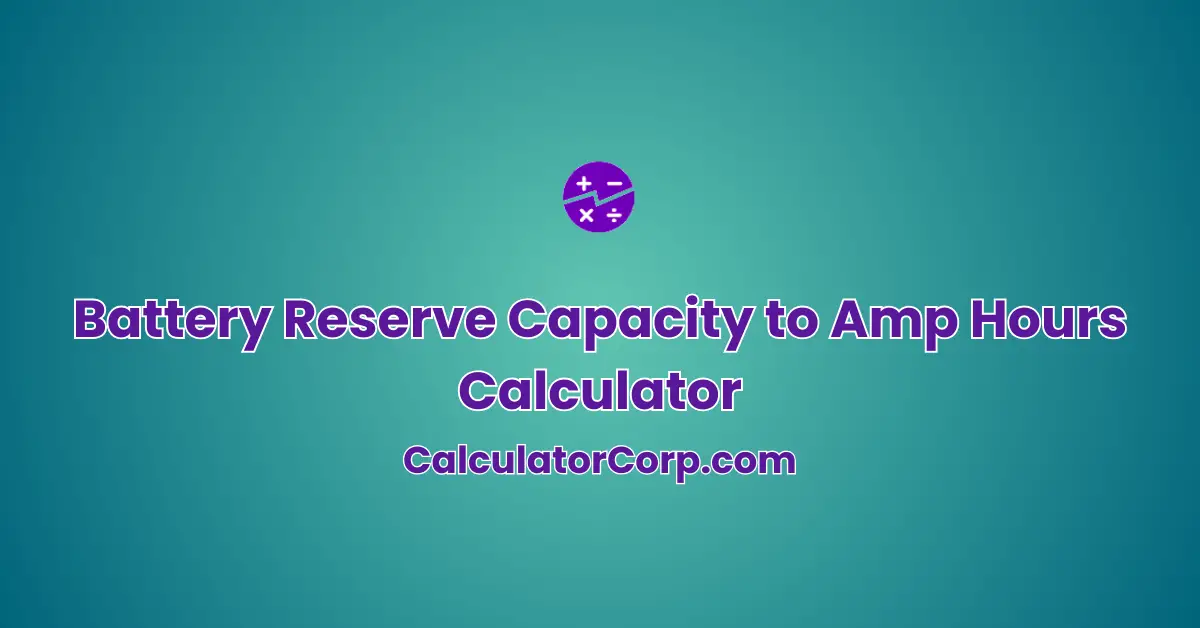 Battery Reserve Capacity to Amp Hours Calculator