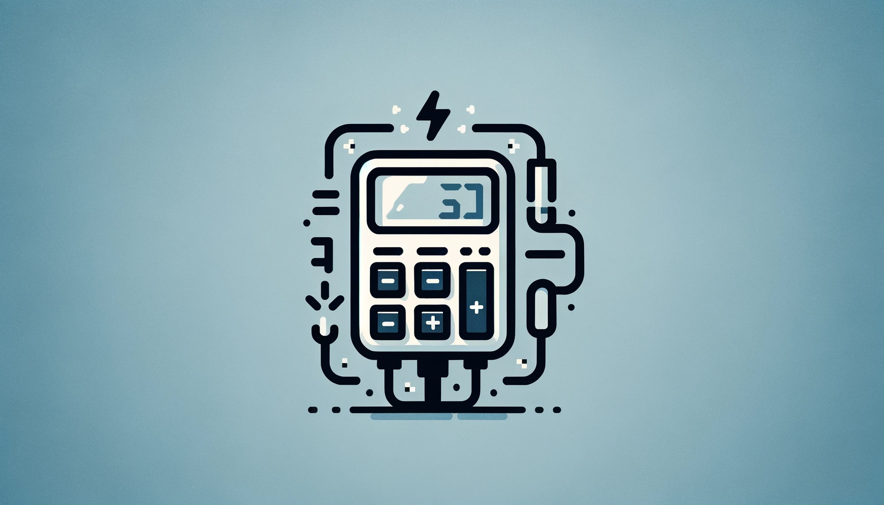 Fusing Current Calculator. The focus should be on basic elements that symbolize electricity.