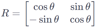 Rotation Matrix For a clockwise rotation