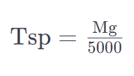 Mg to Tsp Calculator Formula