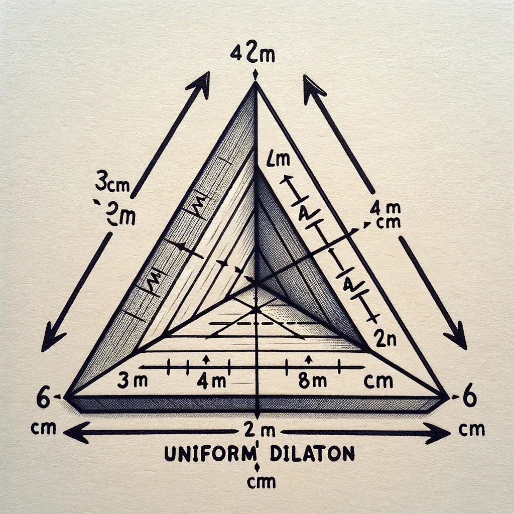 diagram above illustrates uniform dilation using two triangles with dilation calculator.
