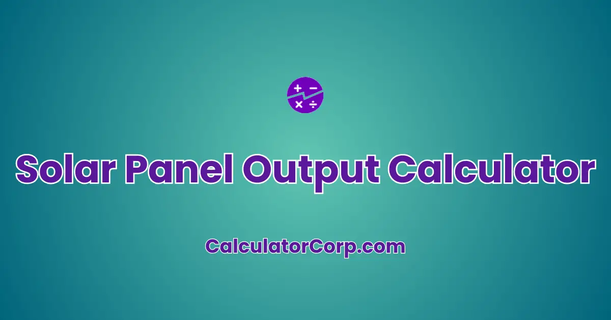 Solar Panel Output Calculator