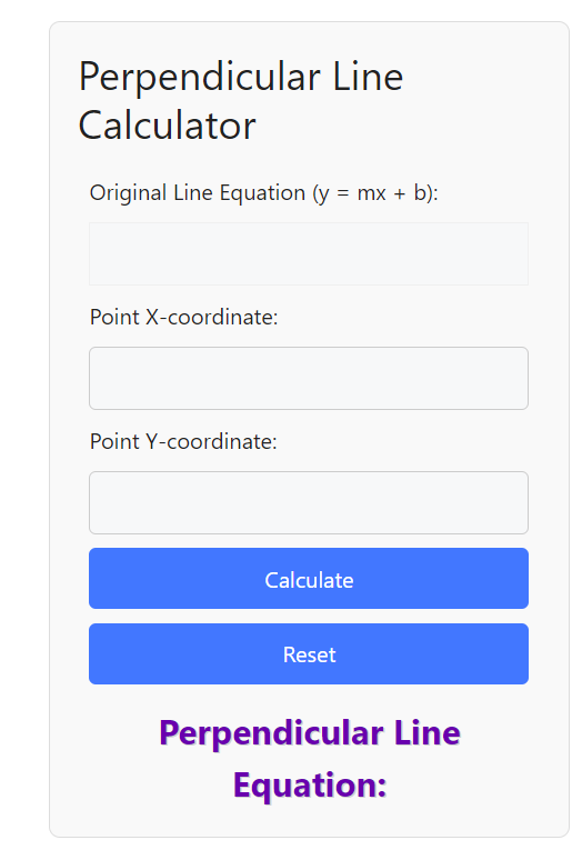 Perpendicular Line Calculator: Get Line Equations Swiftly