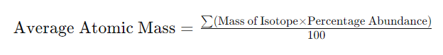 Average Atomic Mass Calculator Formula