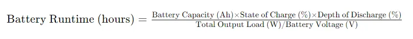 Formula Behind the Battery Runtime Calculator