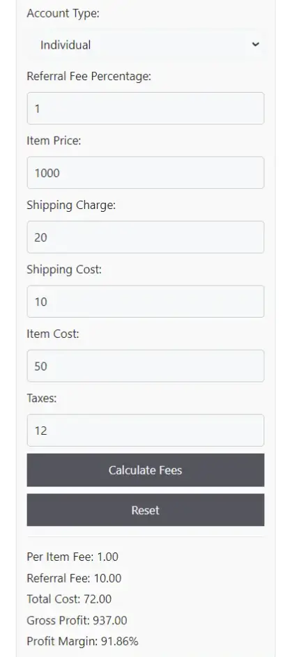 Image for Amazon Fee Calculator