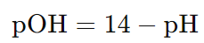Formula used in poh calculator to calculate pOH from pH: