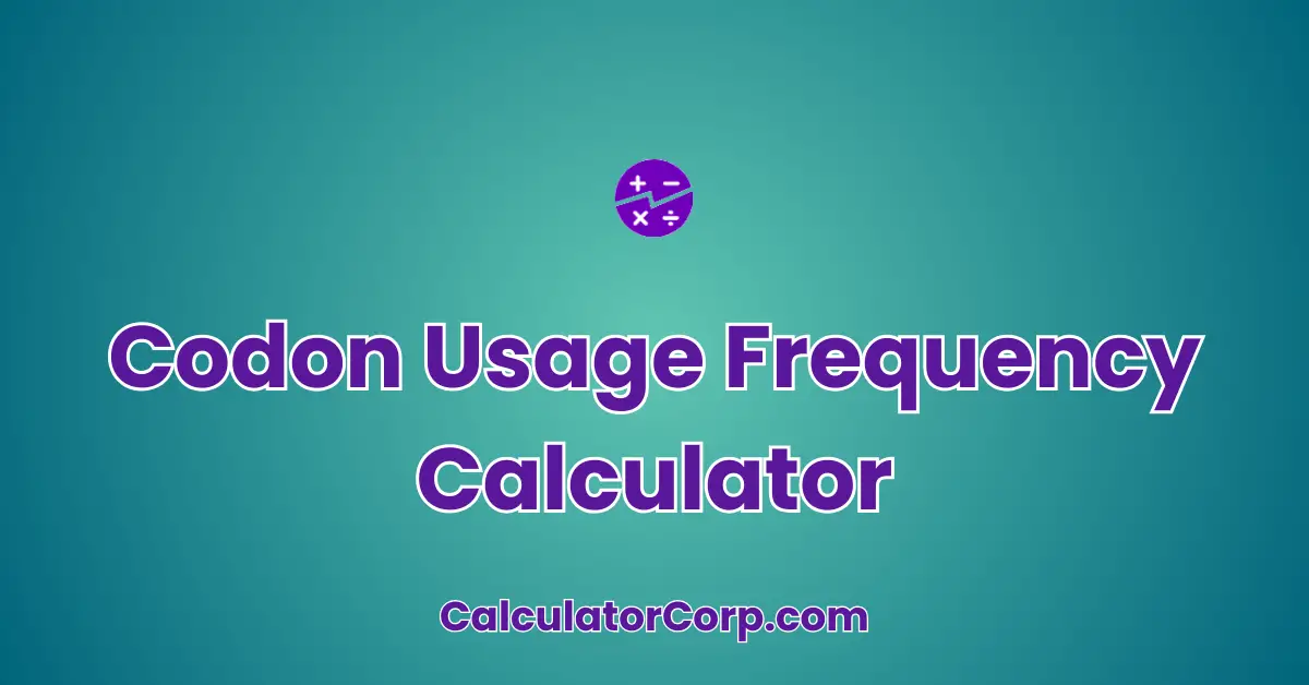 Codon Usage Frequency Calculator