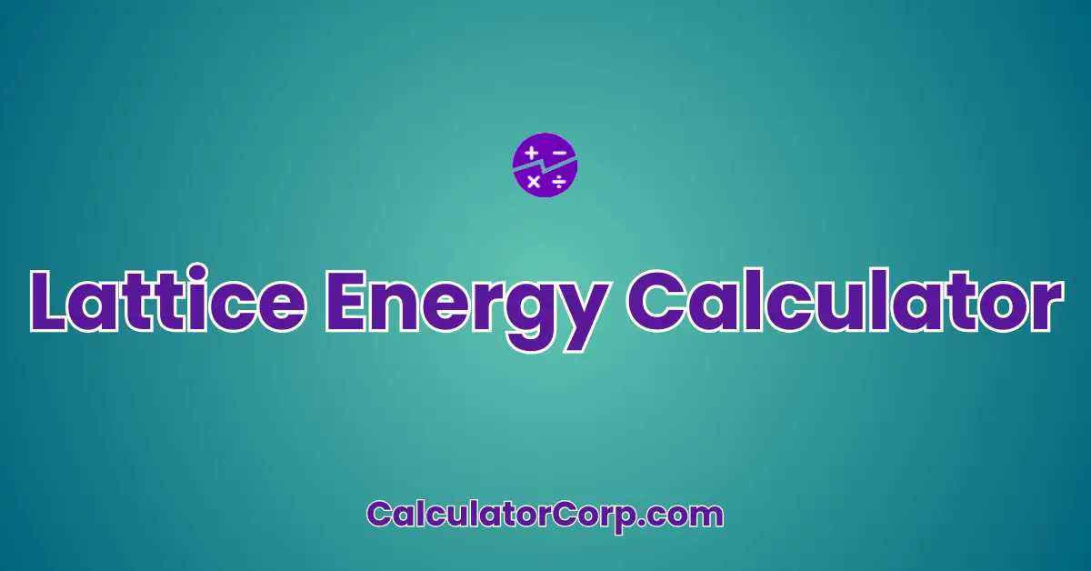 Lattice Energy Calculator