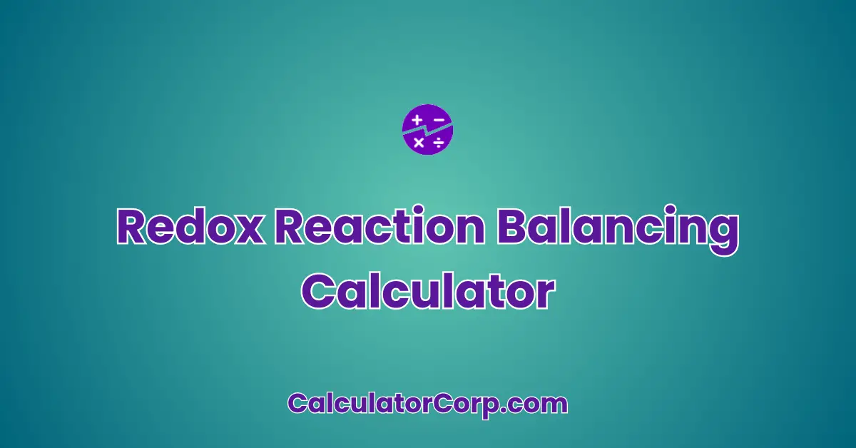 Redox Reaction Balancing Calculator