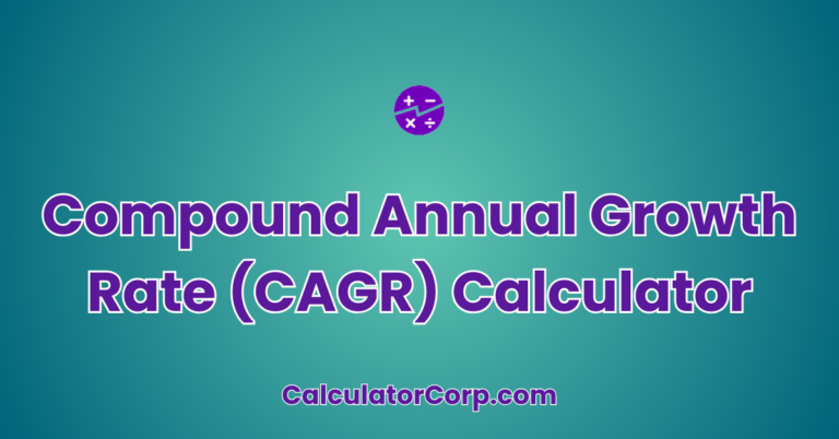 Compound Annual Growth Rate (CAGR) Calculator | Average Investment ...