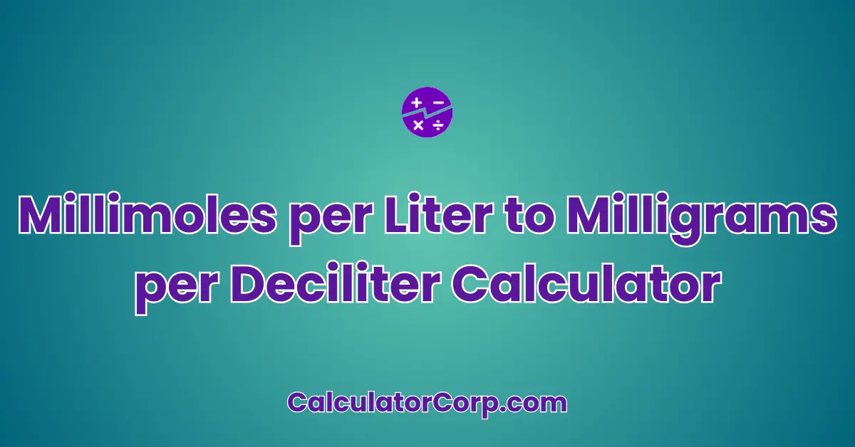 Millimoles per Liter to Milligrams per Deciliter Calculator