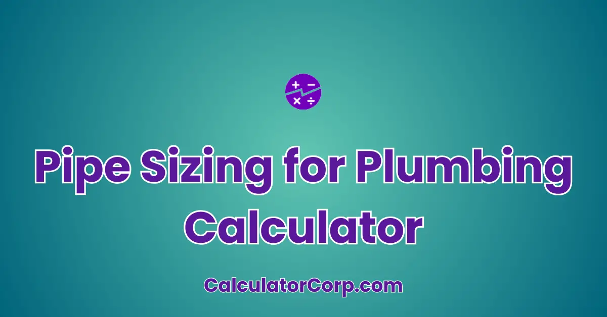 Pipe Sizing for Plumbing Calculator