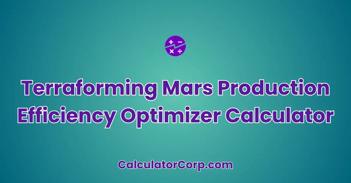 Terraforming Mars Production Efficiency Optimizer Calculator