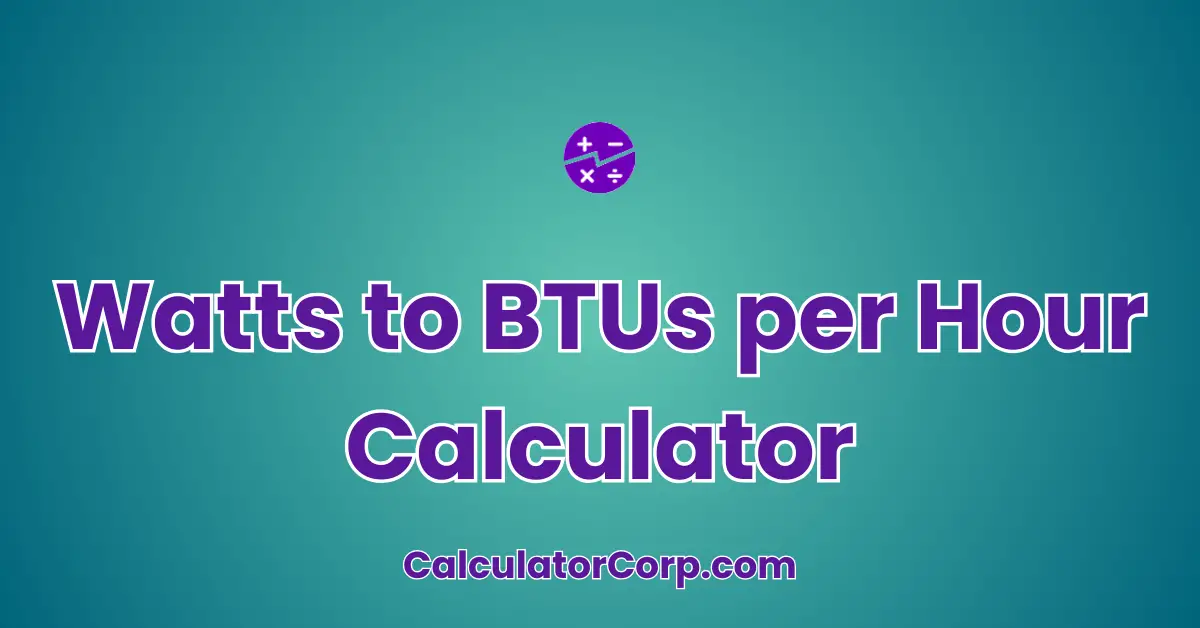 Watts to BTUs per Hour Calculator