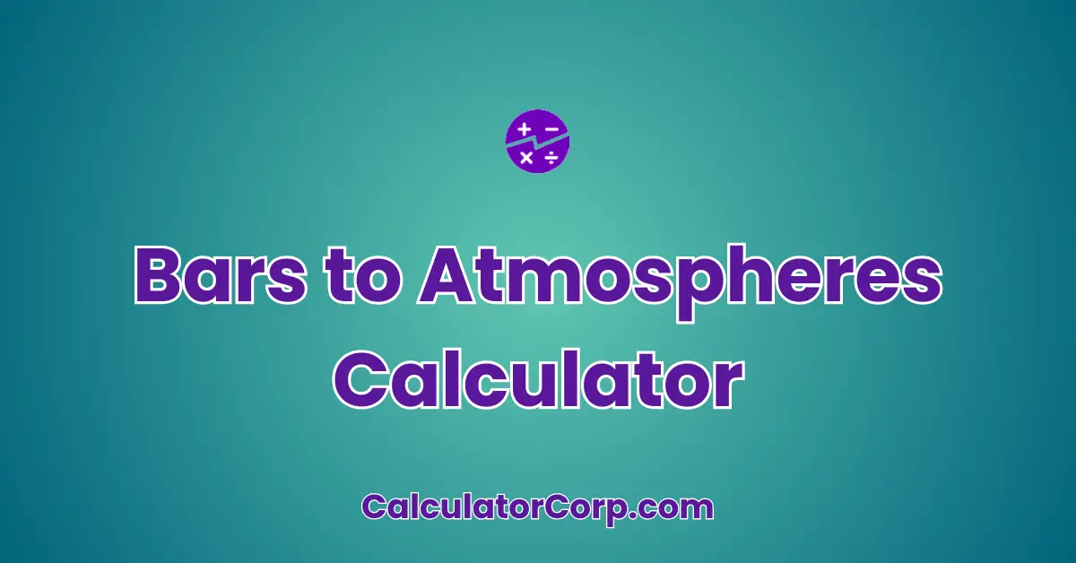 Bars to Atmospheres Calculator