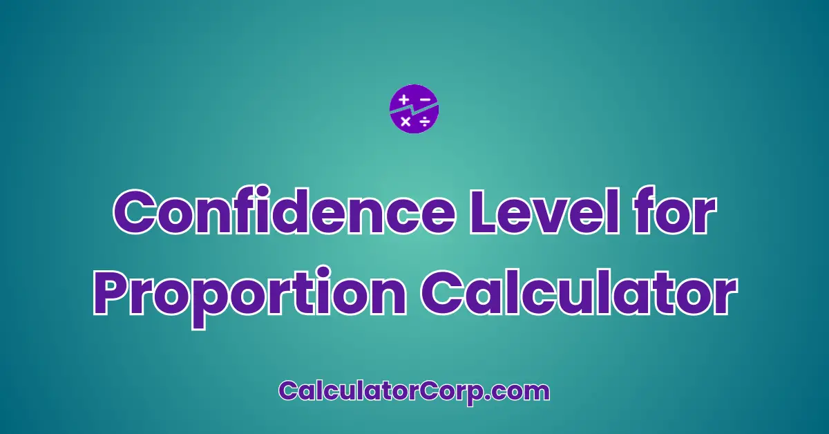 Confidence Level for Proportion Calculator