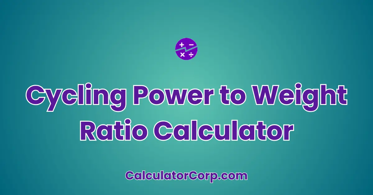 Cycling Power to Weight Ratio Calculator