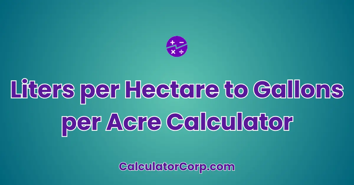 Liters per Hectare to Gallons per Acre Calculator