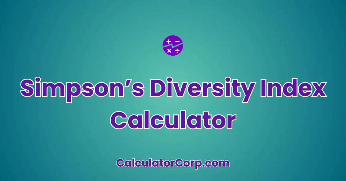 Simpson’s Diversity Index Calculator