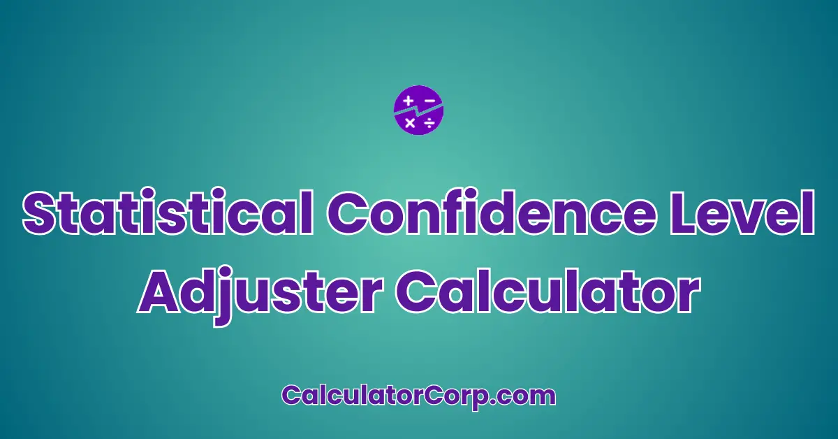 Statistical Confidence Level Adjuster Calculator