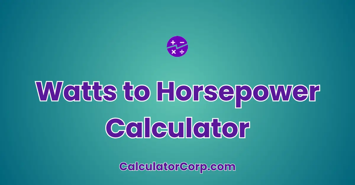 Watts to Horsepower Calculator