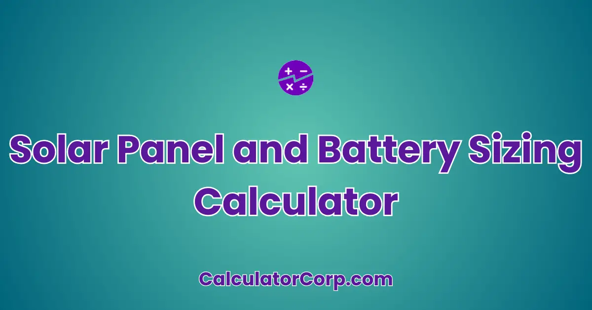 Solar Panel and Battery Sizing Calculator