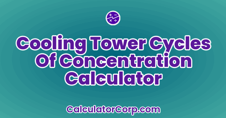 Cooling Tower Cycles Of Concentration Calculator