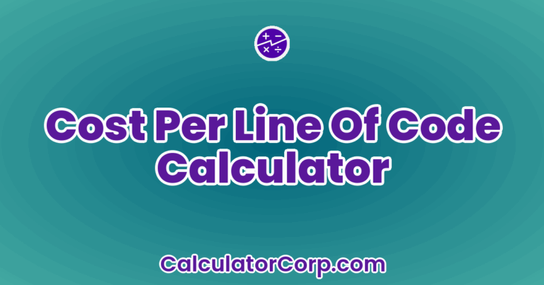 Cost Per Line Of Code Calculator