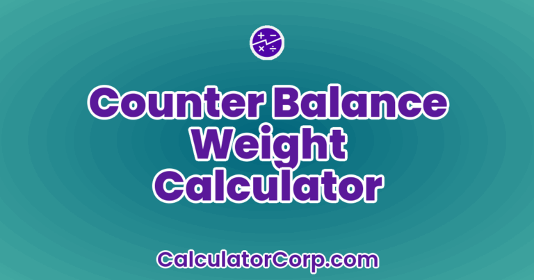Counter Balance Weight Calculator