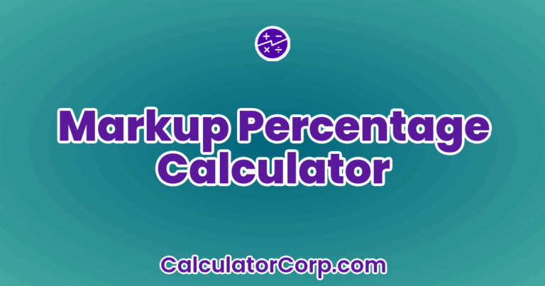 How To Calculate Markup Percentage Calculator