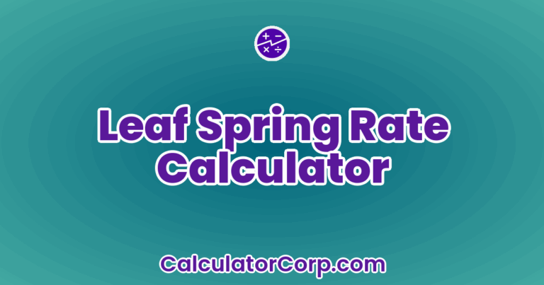 Leaf Spring Rate Calculator