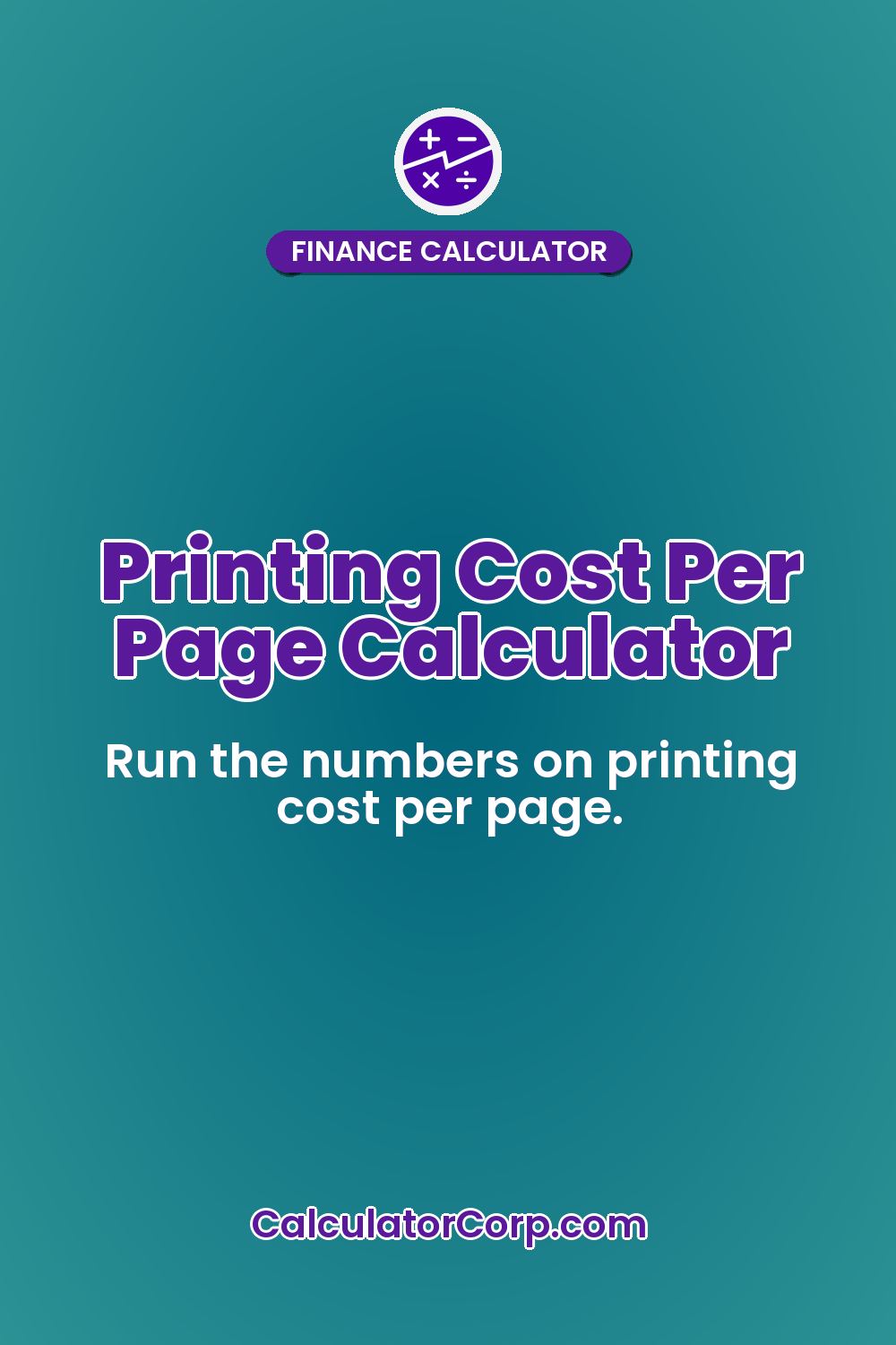 Printing Cost Per Page Calculator