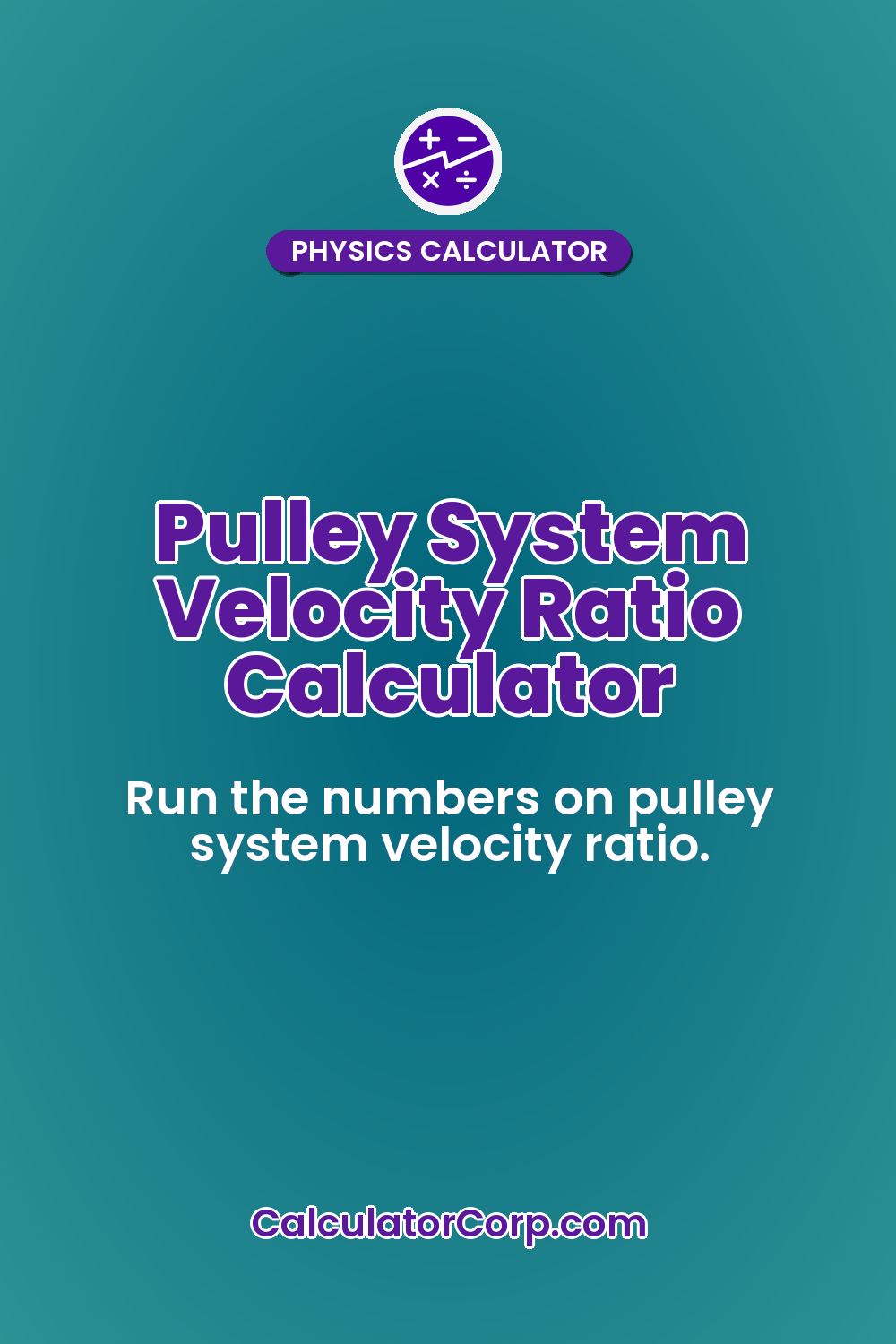 Pulley System Velocity Ratio Calculator