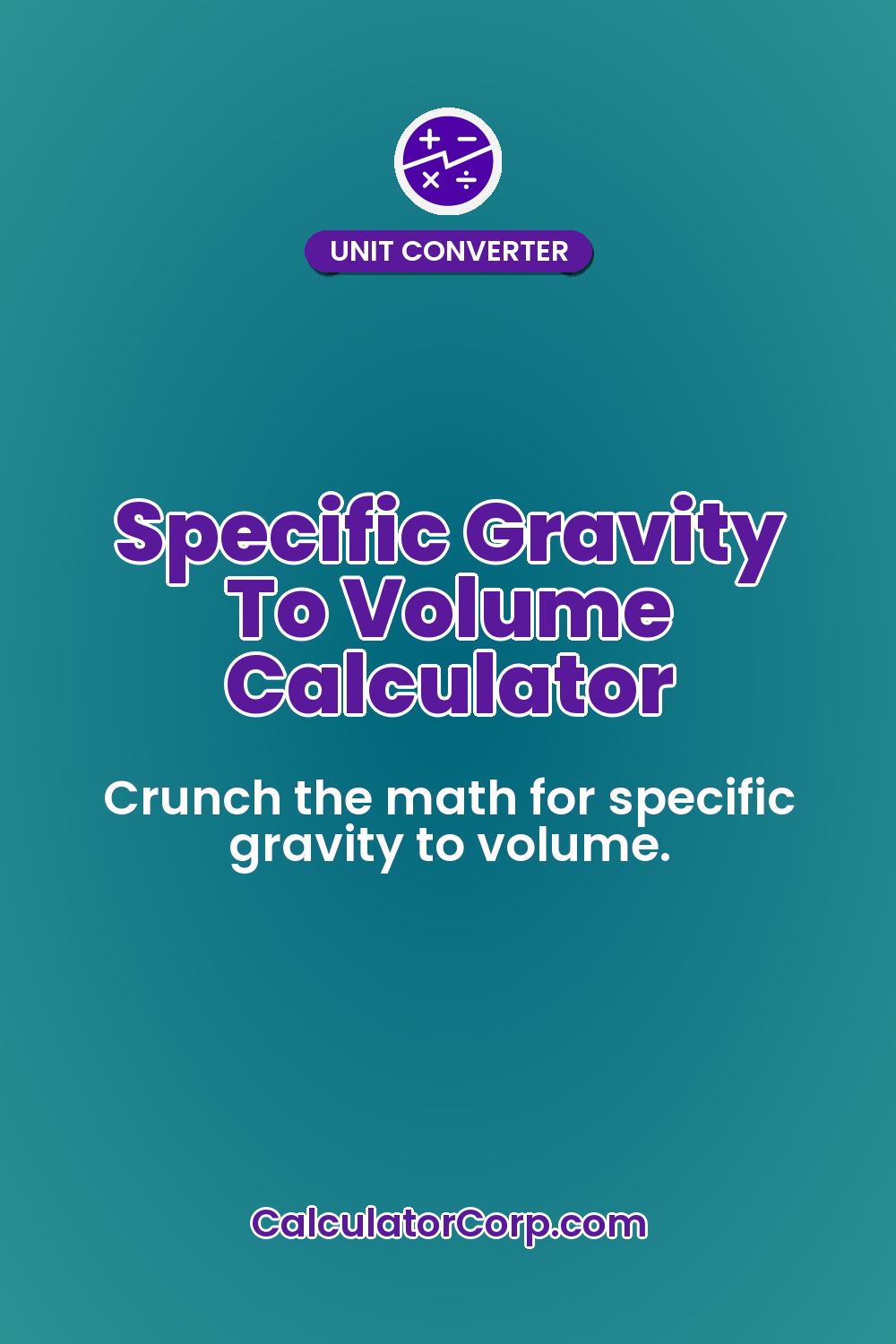 Specific Gravity To Volume Calculator