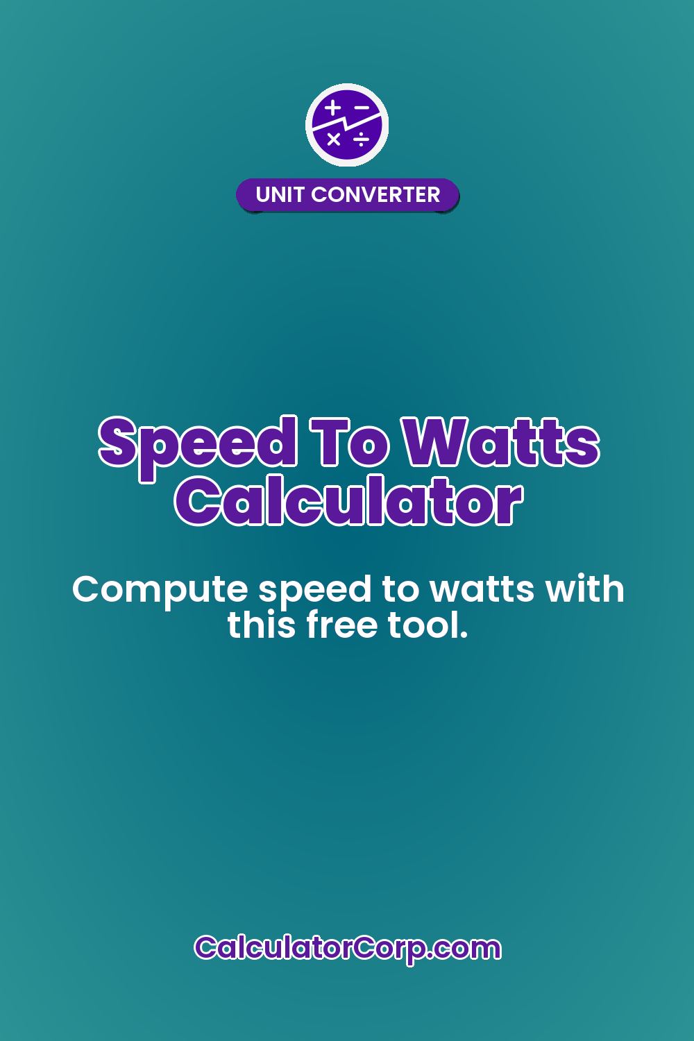 Speed To Watts Calculator