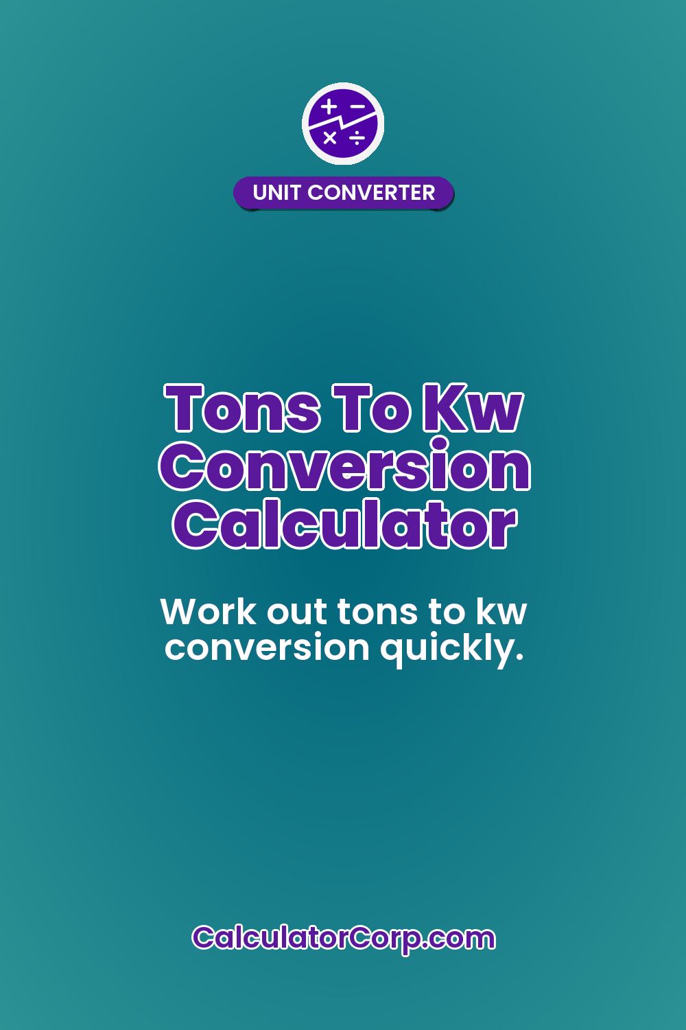 Tons To Kw Conversion Calculator