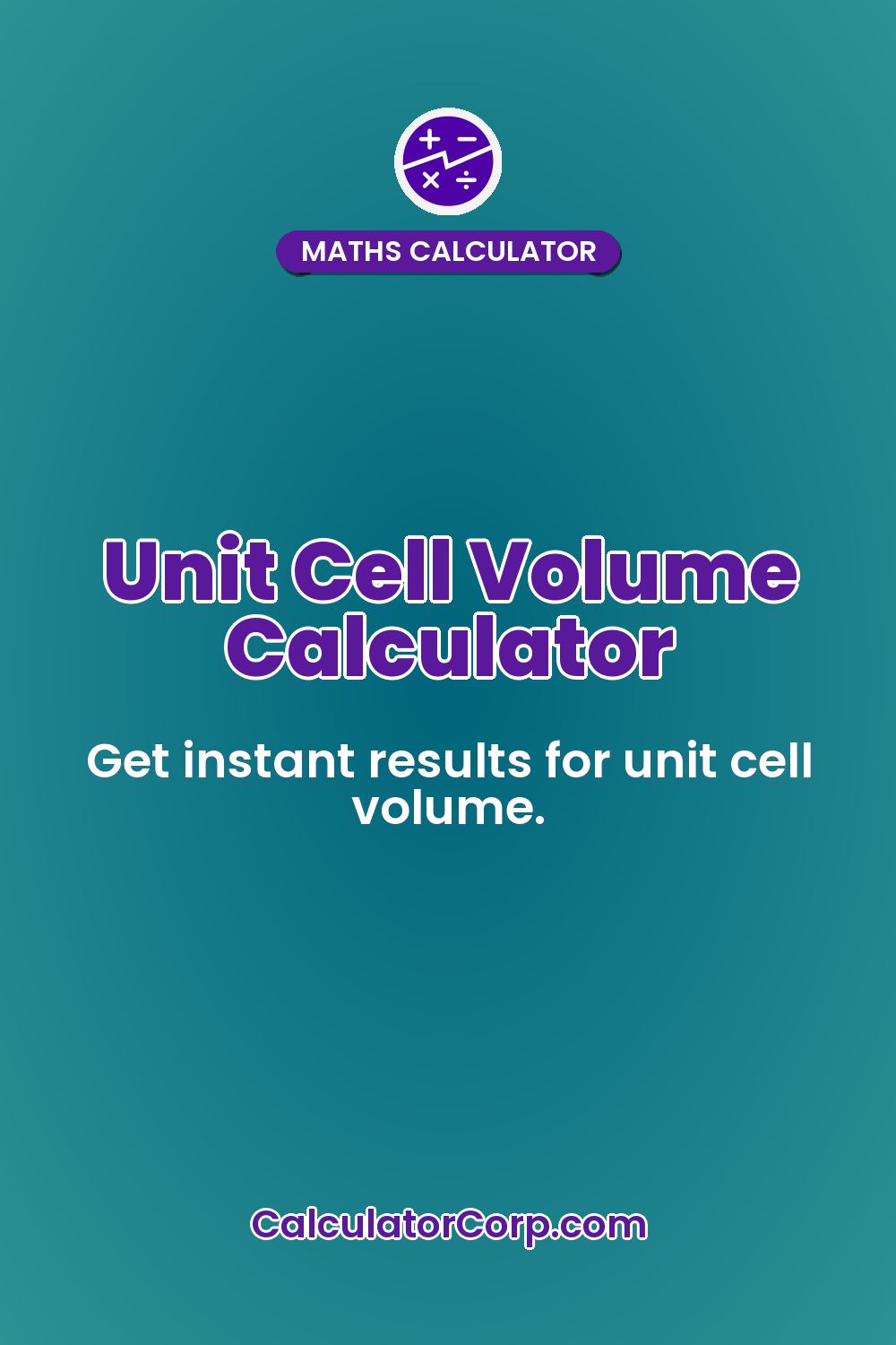 Unit Cell Volume Calculator