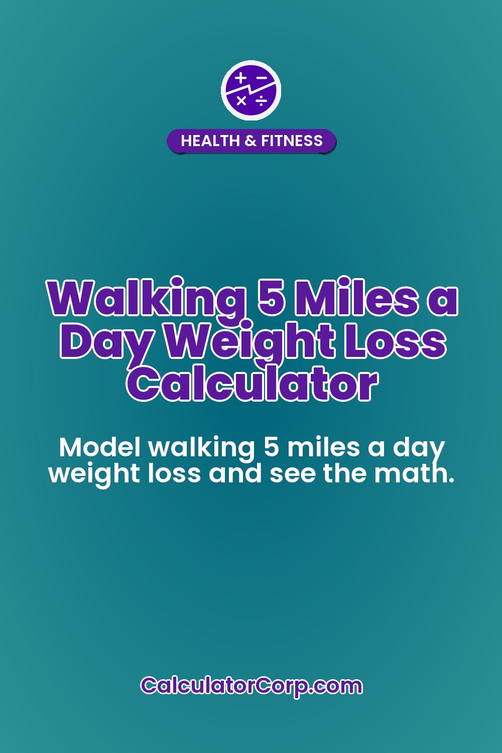 Walking 5 Miles a Day Weight Loss Calculator