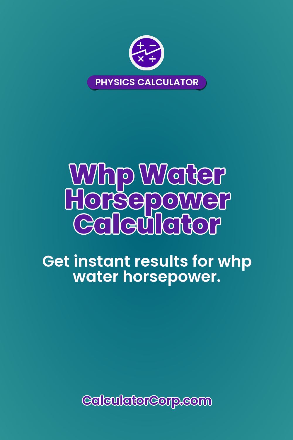 Whp Water Horsepower Calculator