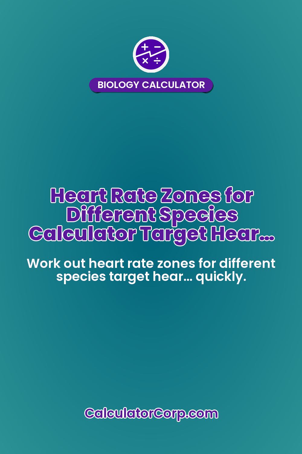 Heart Rate Zones for Different Species Calculator Target Hear…