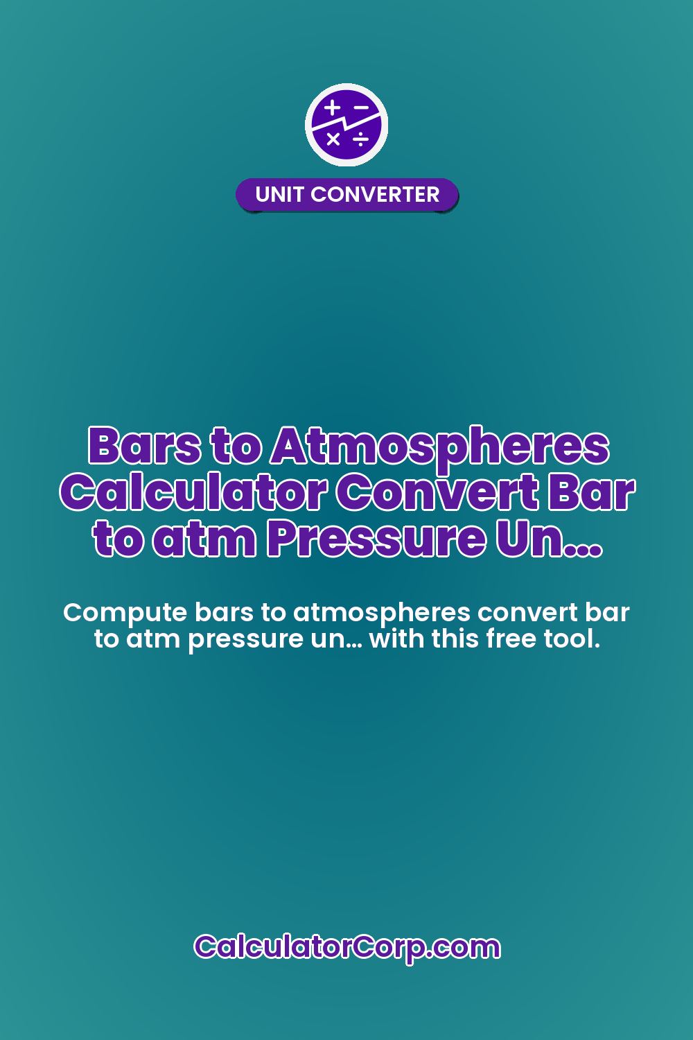 Bars to Atmospheres Calculator Convert Bar to atm Pressure Un…