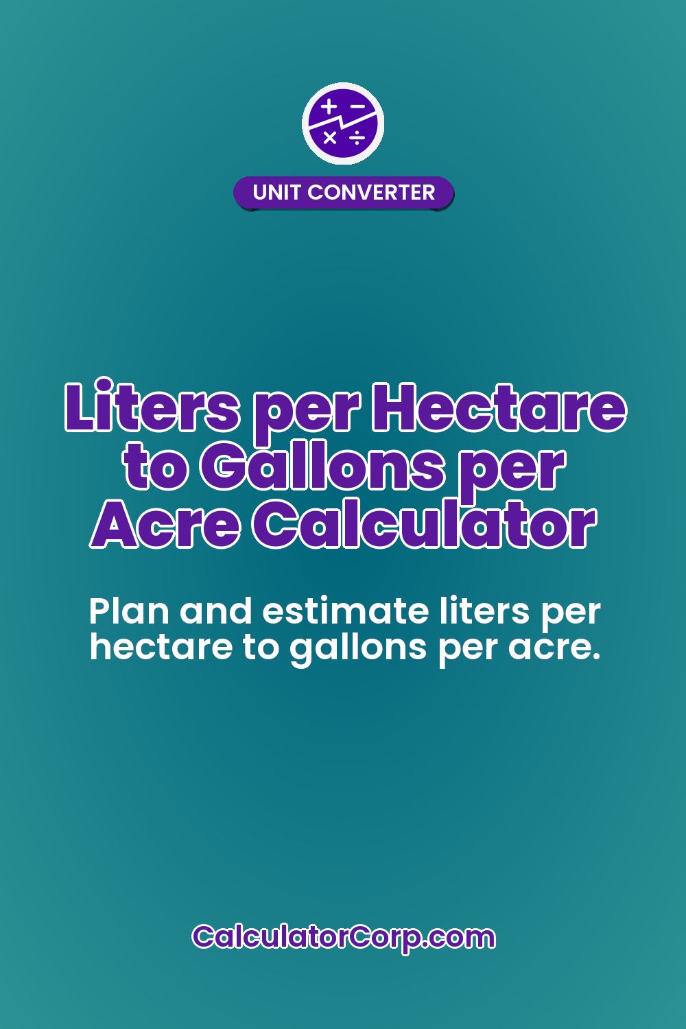 Liters per Hectare to Gallons per Acre Calculator