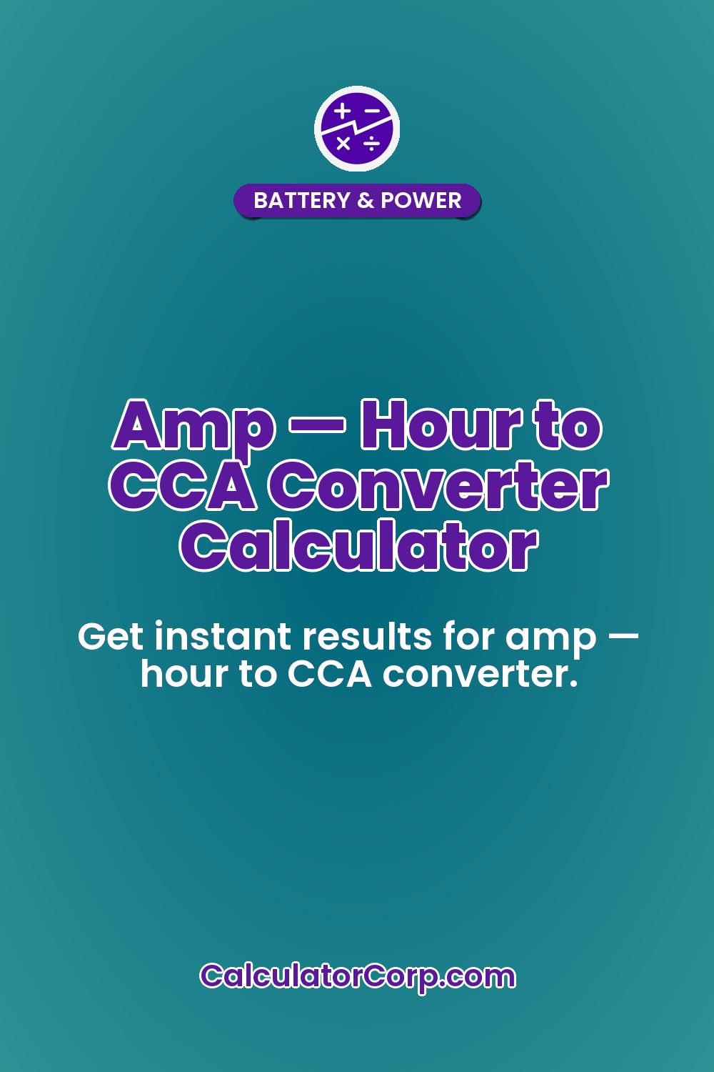 Amp — Hour to CCA Converter Calculator