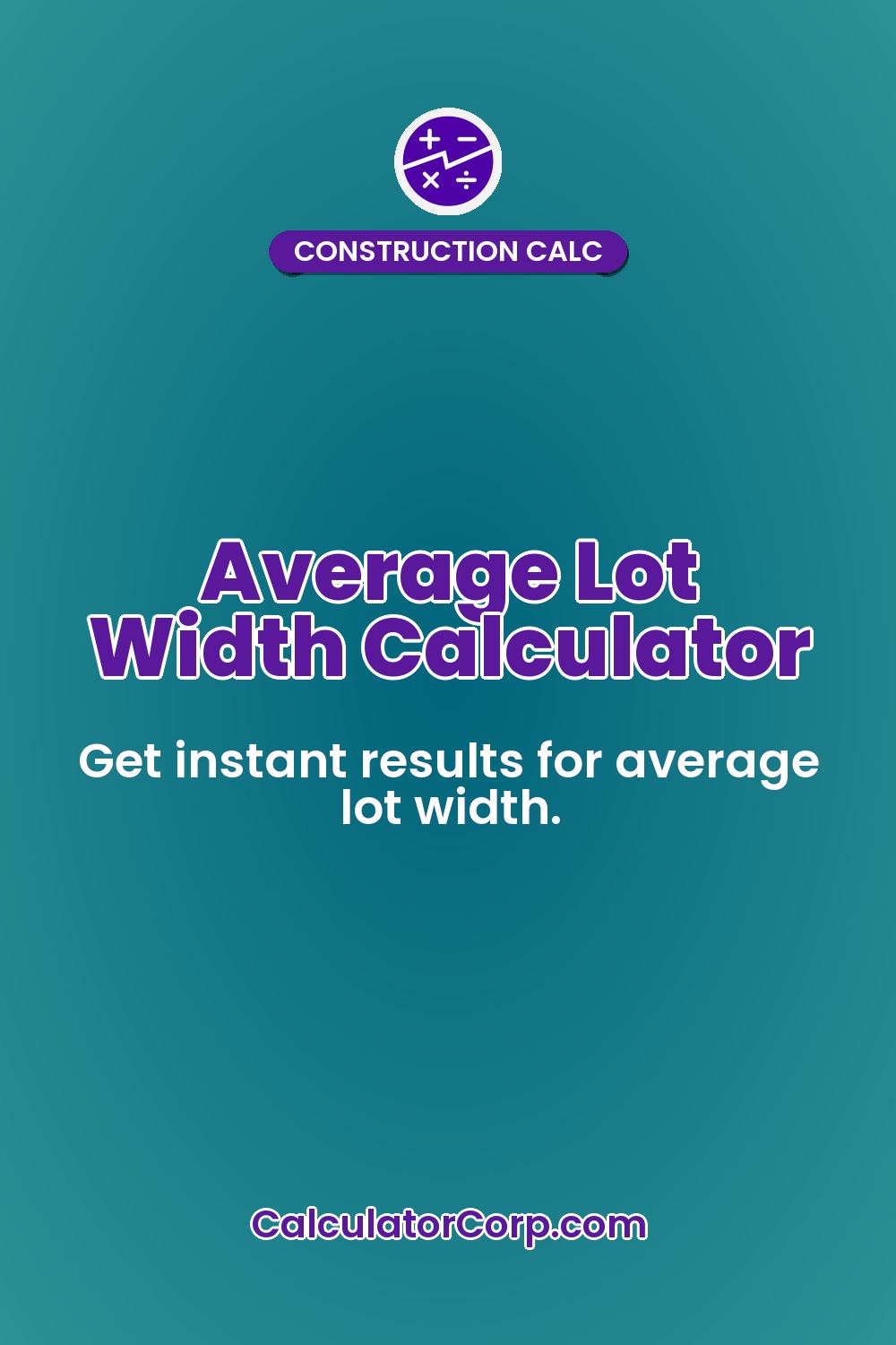 Average Lot Width Calculator