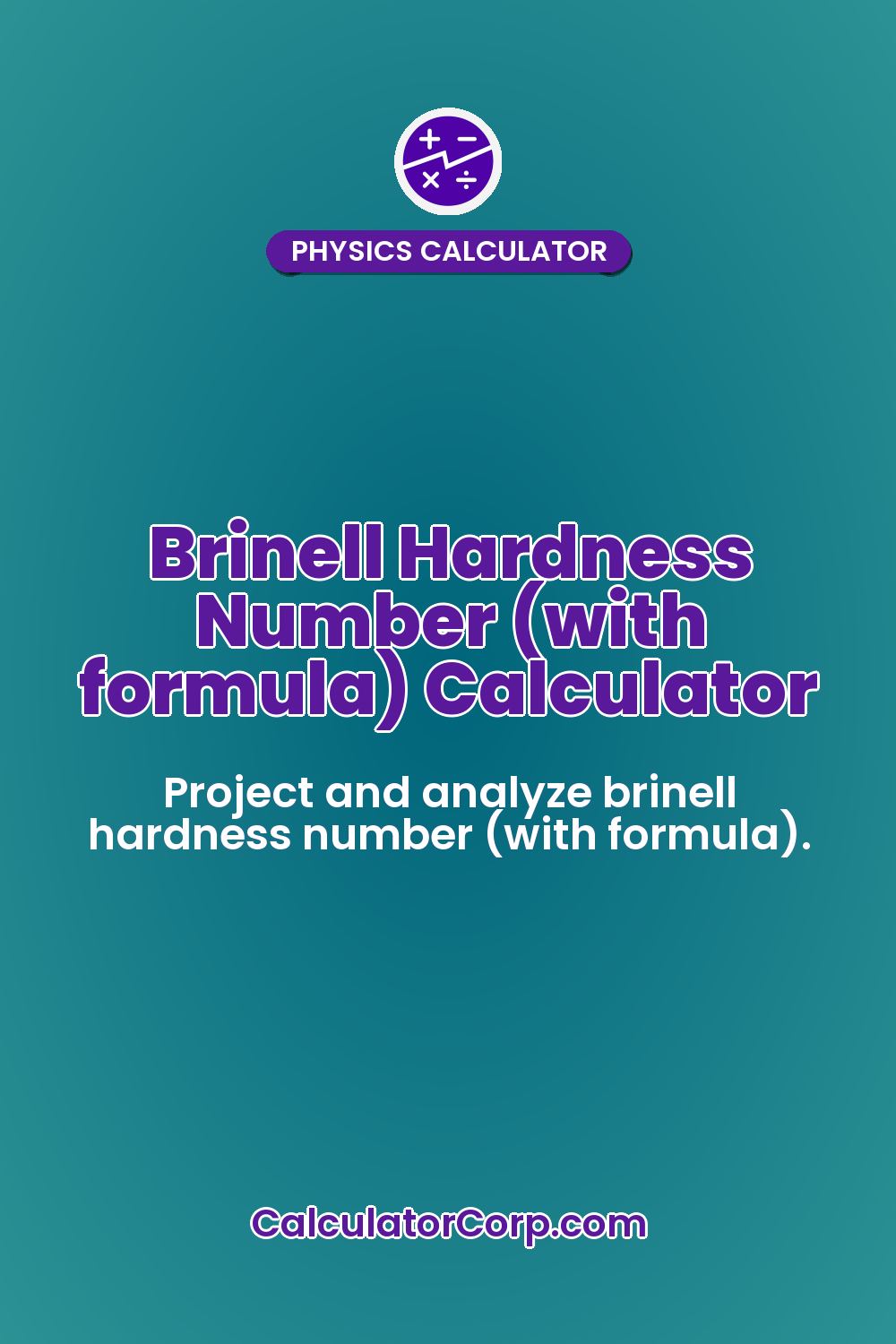 Brinell Hardness Number (with formula) Calculator