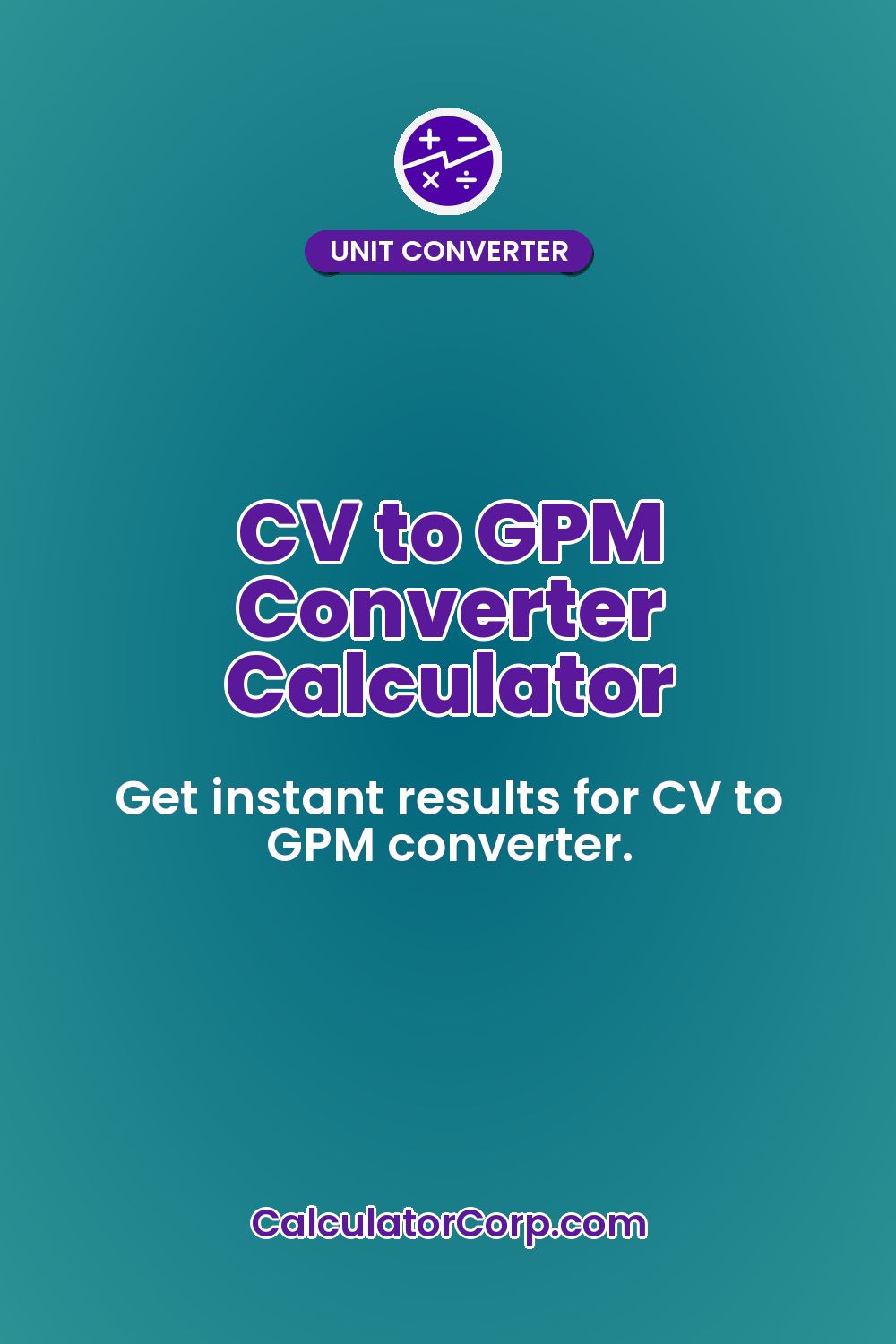 CV to GPM Converter Calculator