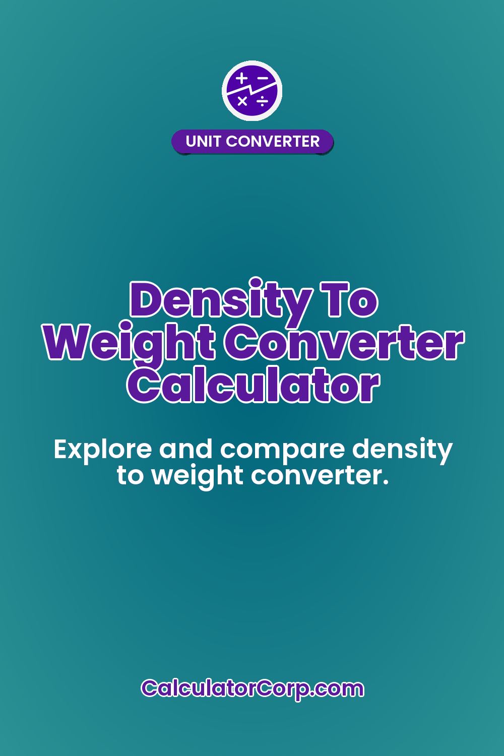 Density To Weight Converter Calculator