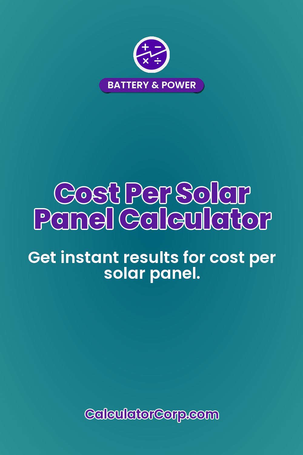 Cost Per Solar Panel Calculator
