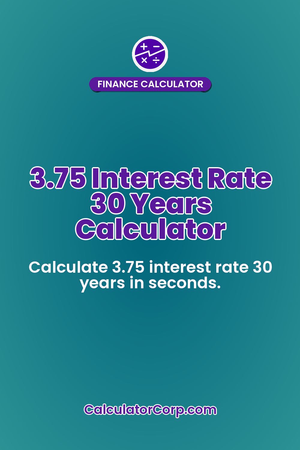 3.75 Interest Rate 30 Years Calculator